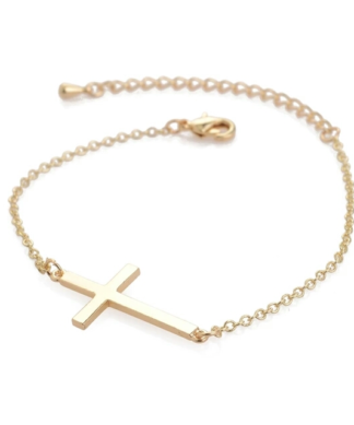 bracelet croix dore