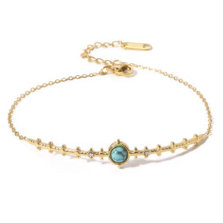 bracelet tendance avec chaine fine et pierre turquoise