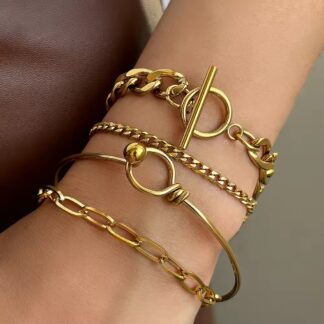 bracelets femme tendance en acier inoxydable