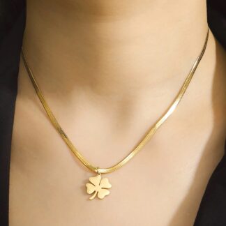 collier trefle femme