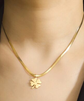 collier trefle femme