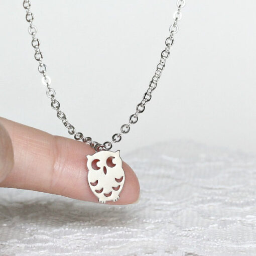 collier hibou argent