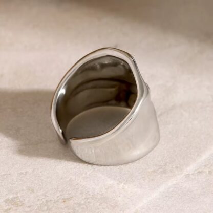 bague ajustable acier inoxydable argente