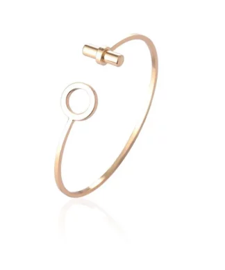 bracelet jonc pour femme avec cercle et barre