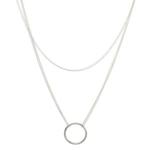 collier cercle argenté