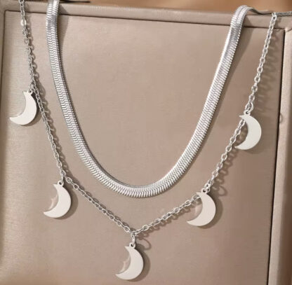 collier lune femme