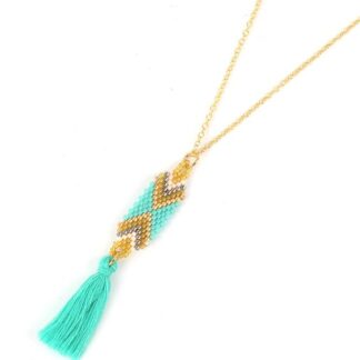 collier perles du japon turquoise