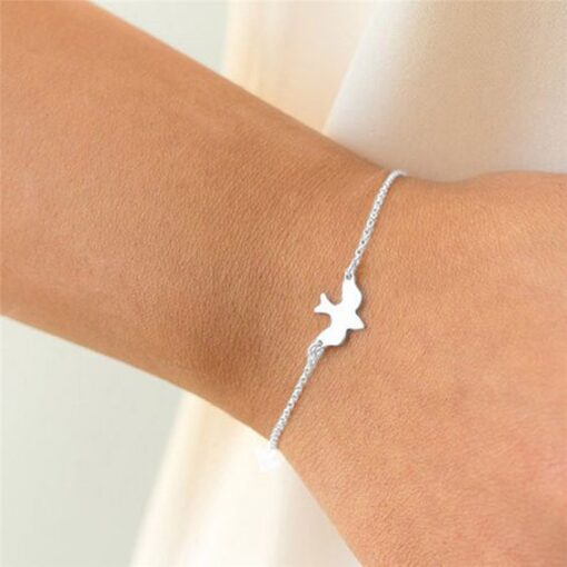 bracelet oiseau argente
