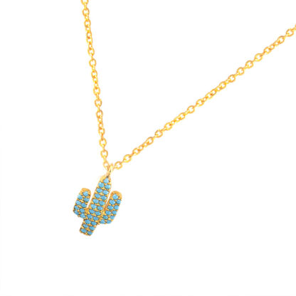 collier cactus strass