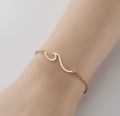 bracelet acier inoxydable en forme de vague