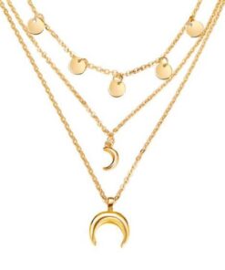 collier corne dore