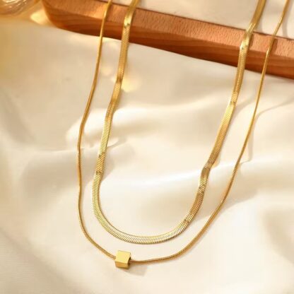 collier ras du cou double rang