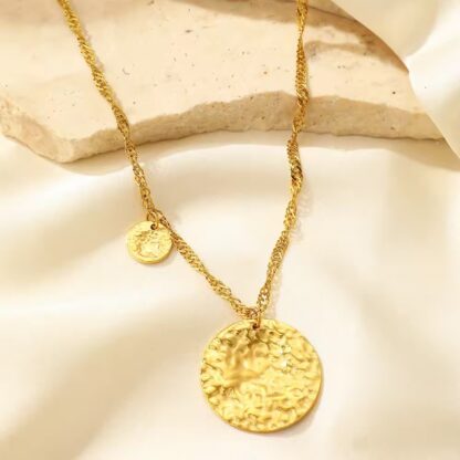 Sautoir médaille martelé – Image 4