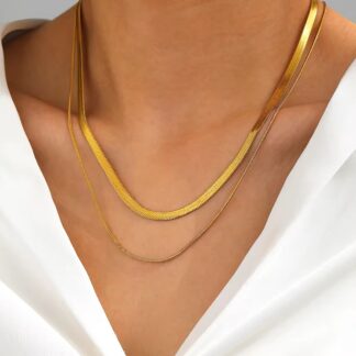 collier acier inoxydable multirang tendance