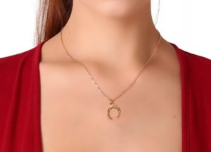 collier corne dore