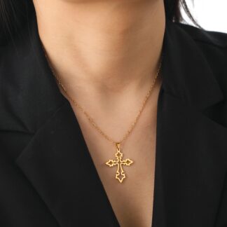 collier pendentif croix acier inoxydable