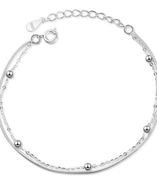 bracelet chaine perlee argent