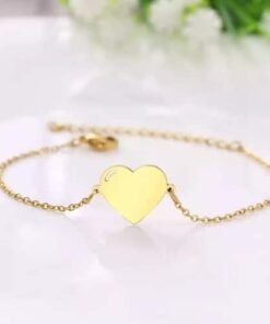 bracelet coeur acier dore