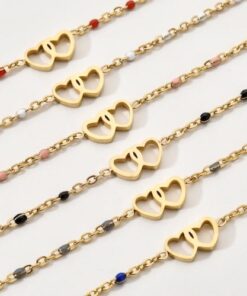 bracelet coeur perles fines