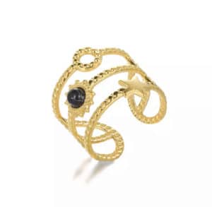 bague pierre noire tendance 2024