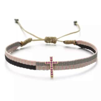 bracelet croix cordon