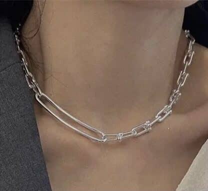 Collier grosse chaine argent