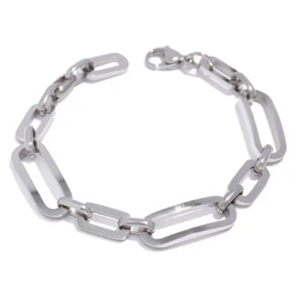 bracelet grosse maille argente