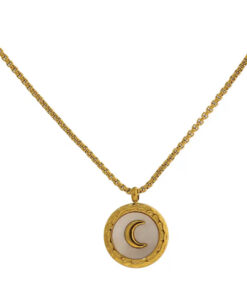 collier medaille lune