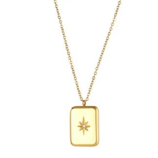 collier medaille rectangle