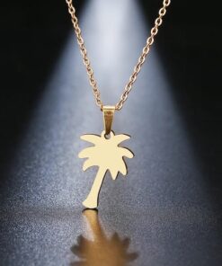 collier pendentif palmier