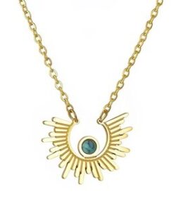 Collier pendentif demi soleil