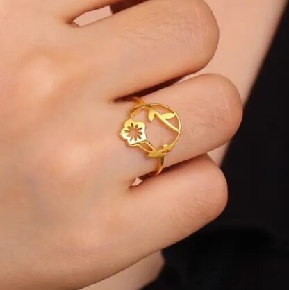 bague fleur pas cher