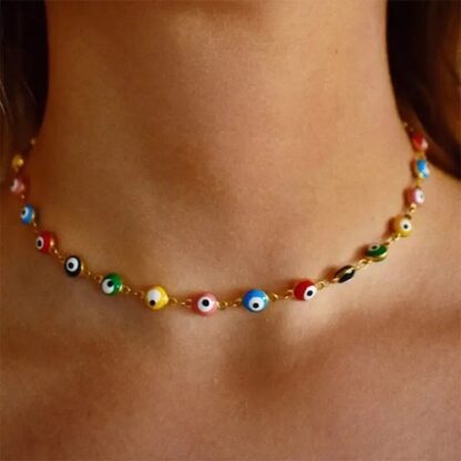 collier ras du cou oeil turc