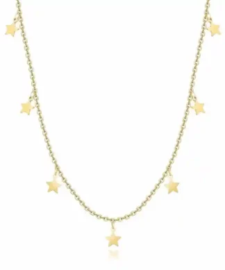 collier fantaisie pour femme chaine fine avec petites etoiles