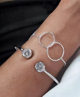 bracelet femme cercles en argent