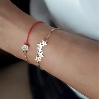 bracelet avec etoiles en acier inoxydable