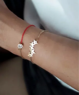 bracelet avec etoiles en acier inoxydable