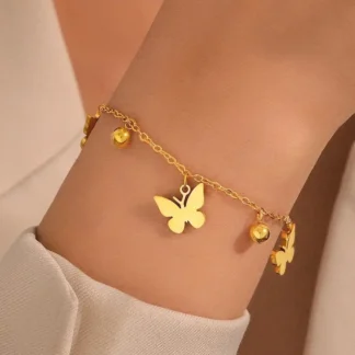 bracelet papillon acier inoxydable