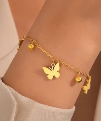 bracelet papillon acier inoxydable