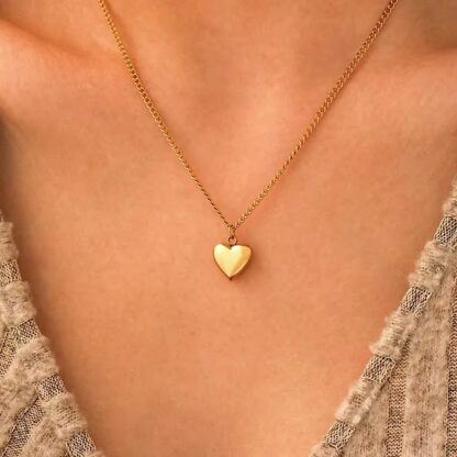 collier pendentif petit coeur acier inoxydable