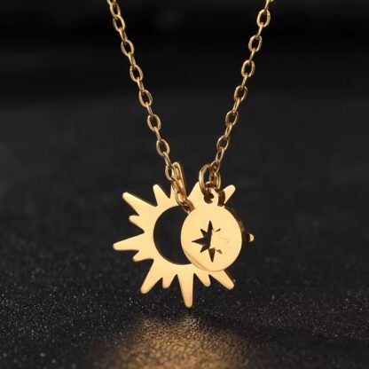 pendentif soleil en acier inoxydable