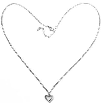 collier en acier inoxydable avec petit coeur